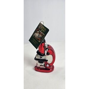 Old World Christmas ornament: red/black Microscope (2019) NEW